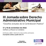 <strong>Continúa abierta la inscripción para la “III Jornada de Derecho Administrativo Municipal”</strong>