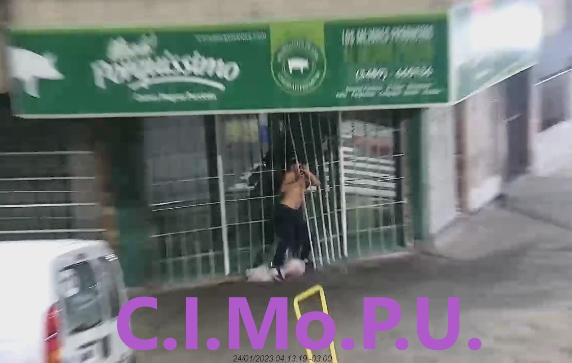 Las cámaras del CIMoPU detectaron a un delincuente forzando las rejas del comercio de Varela e Iriart y fugarse con mercadería