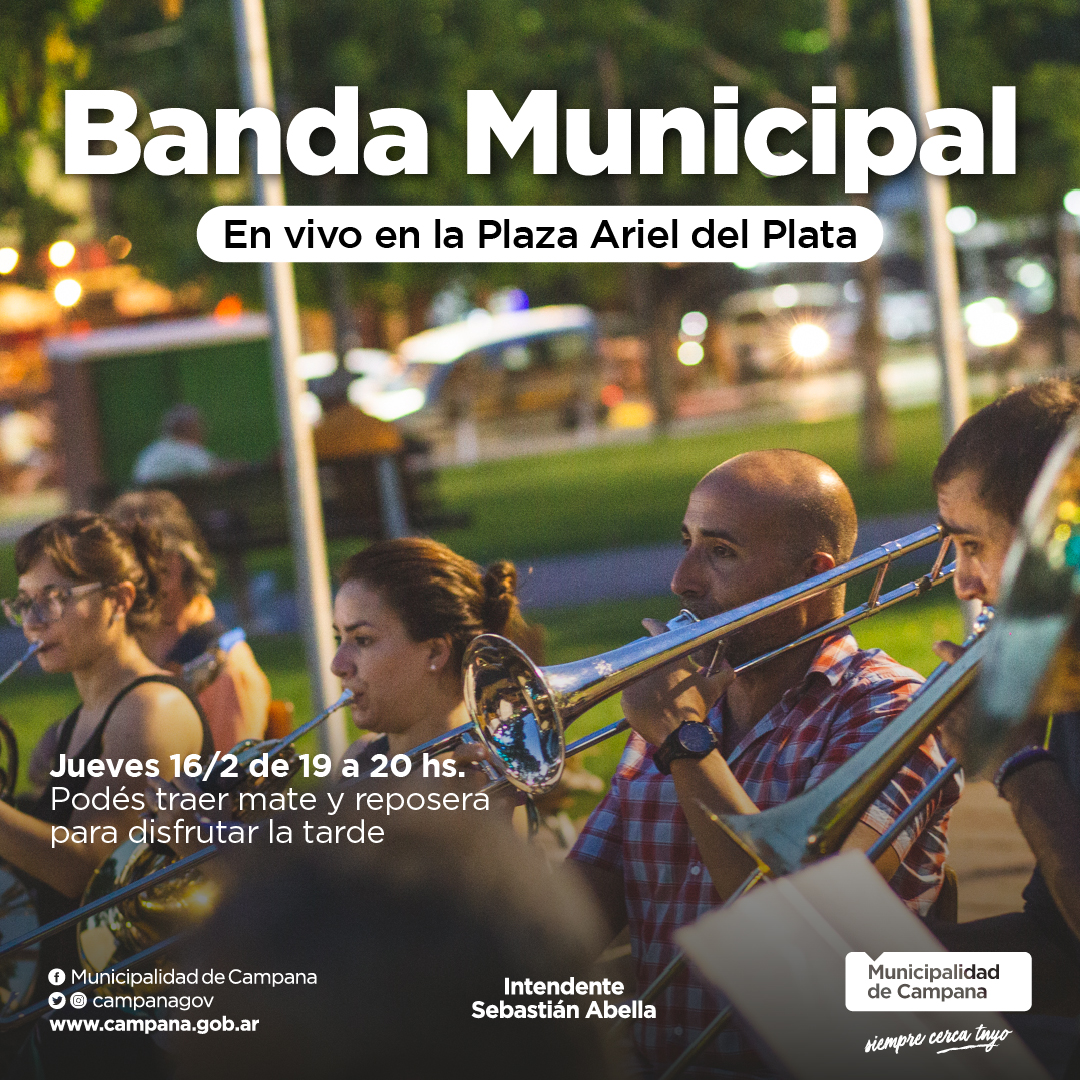 La Banda Municipal se presenta este jueves en la plaza de Ariel del Plata