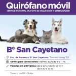 Quirófano móvil: se realizarán castraciones en San Cayetano y Santa Lucía