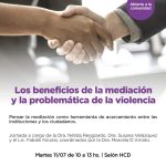 Invitan a una charla sobre los beneficios de la mediación y la problemática de la violencia