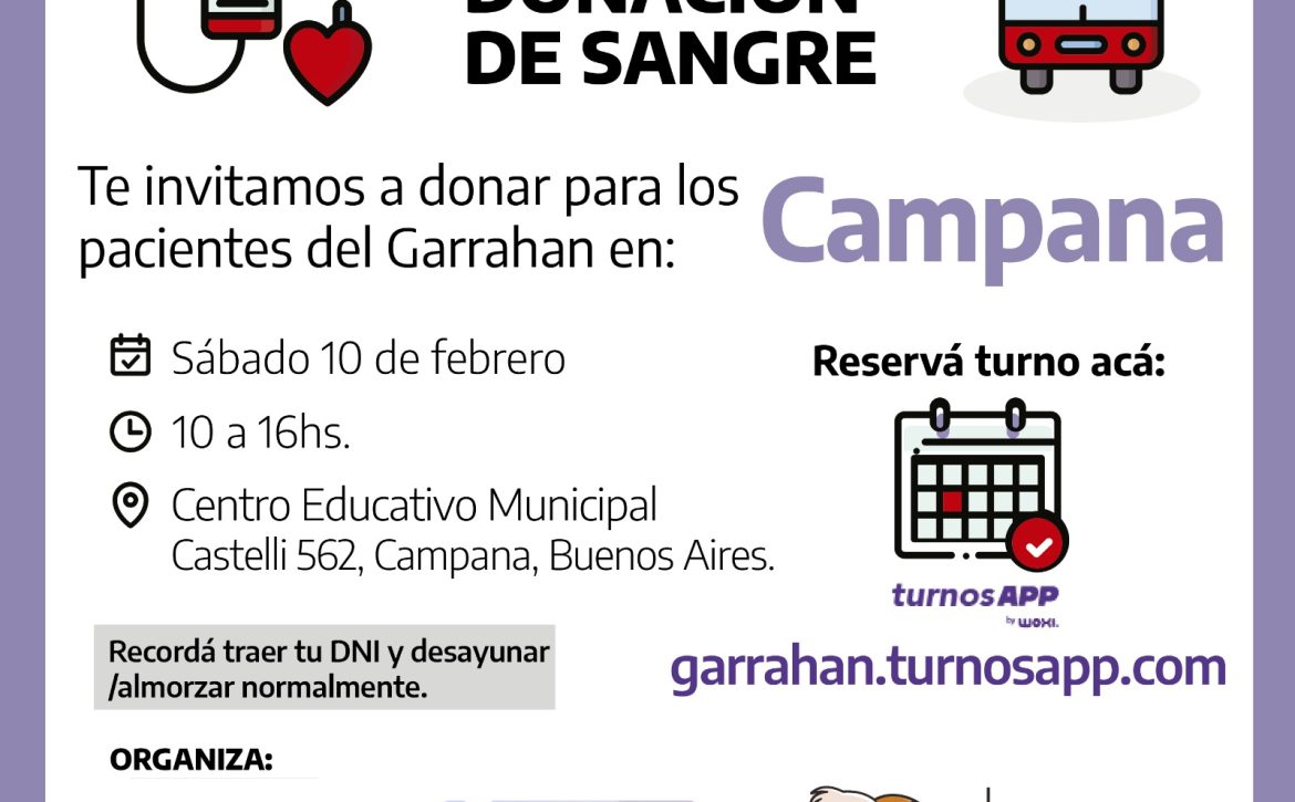 campaña de donación de sangre Garrahan